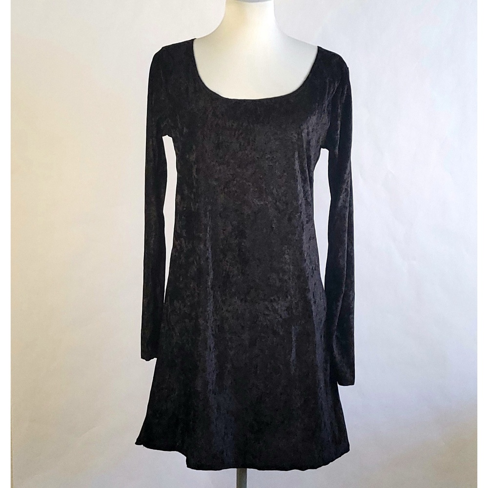 Halloween costume black velvet dress scoop neck womens size small